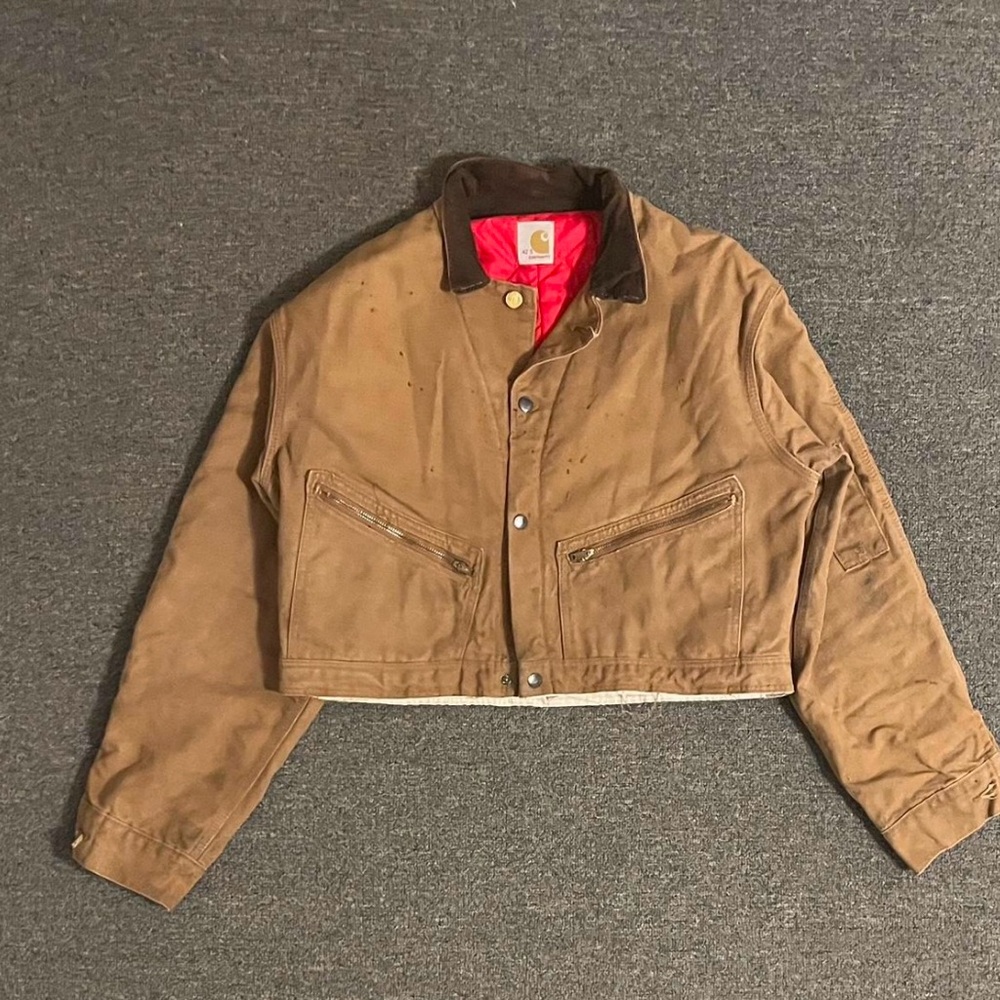 Carhardtt cropped vintage reworked detroit jacket